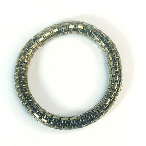Vintage Chainmail Bracelet Gold tone Stretch Link Costume Jewelry